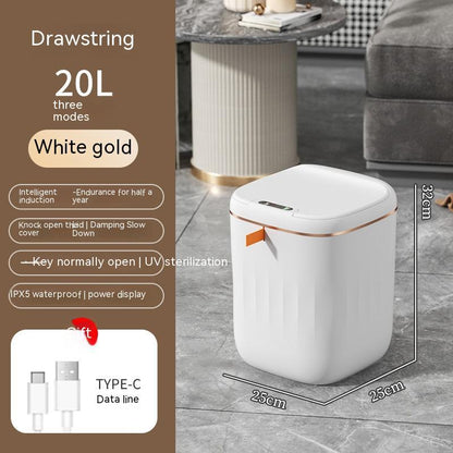 Smart Trash Can With Lid For Bedroom And Living Room Kitchen Storage Box Trash Can Induction Small Car Box Automatic Smart Dustbin Smart Trash Bin